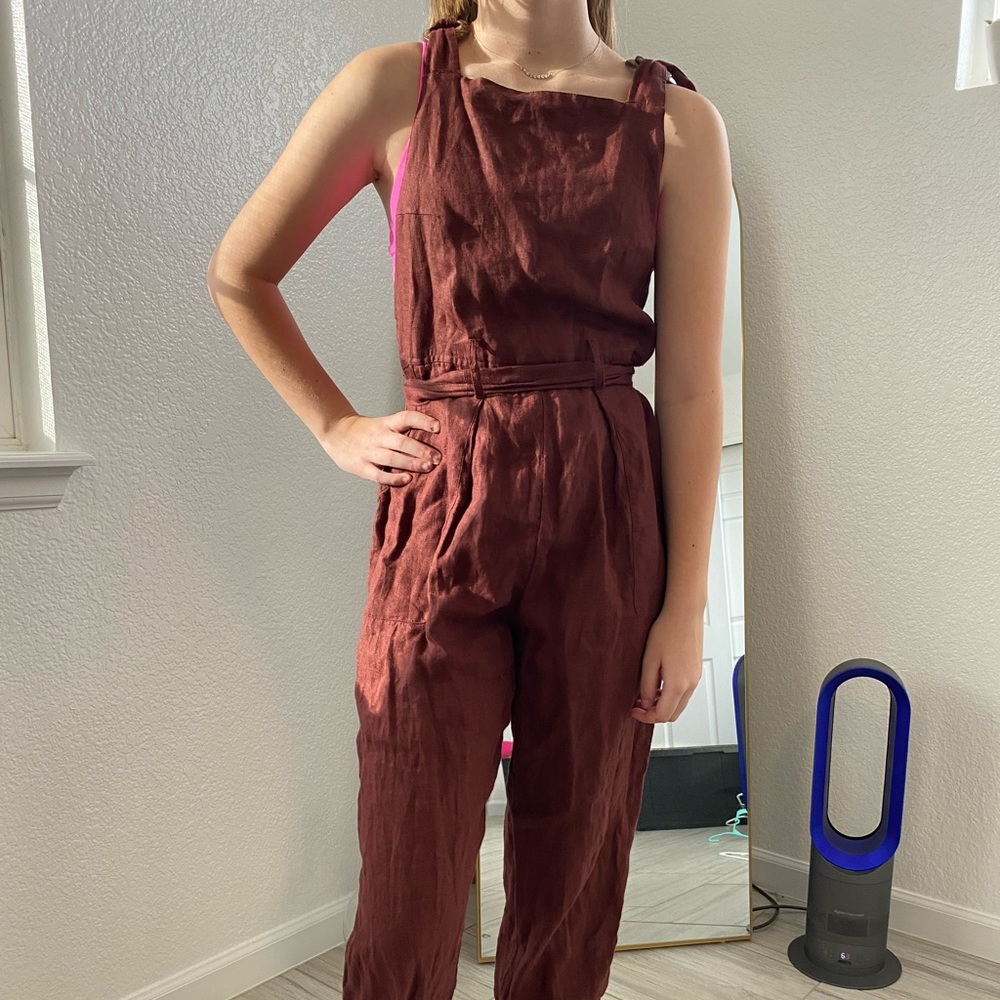 Free People Linen Overalls